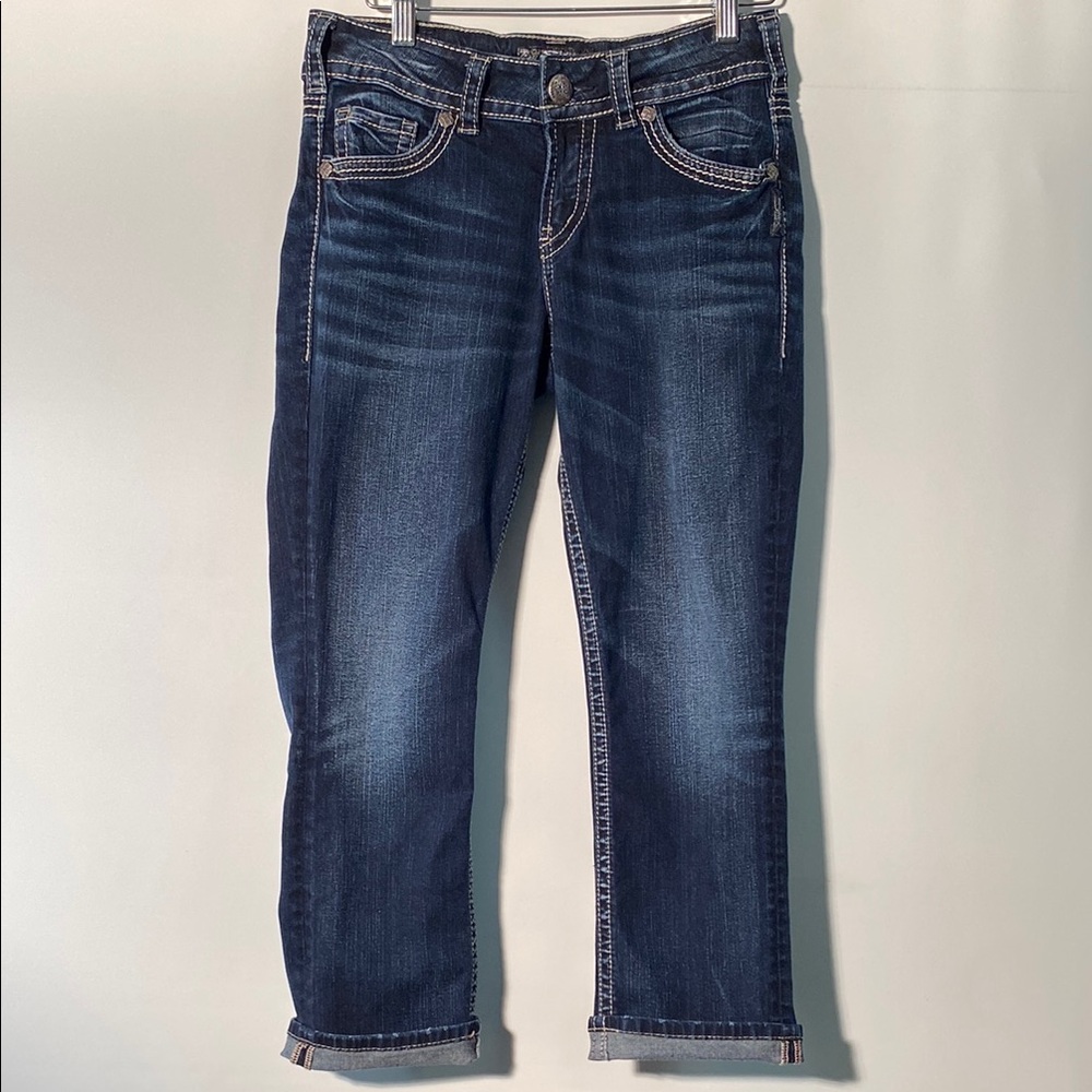 Silver Jeans Blue Denim Capris